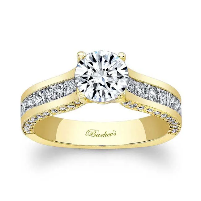 Barkev's Channel Set Princess Cut Diamond Engagement Ring