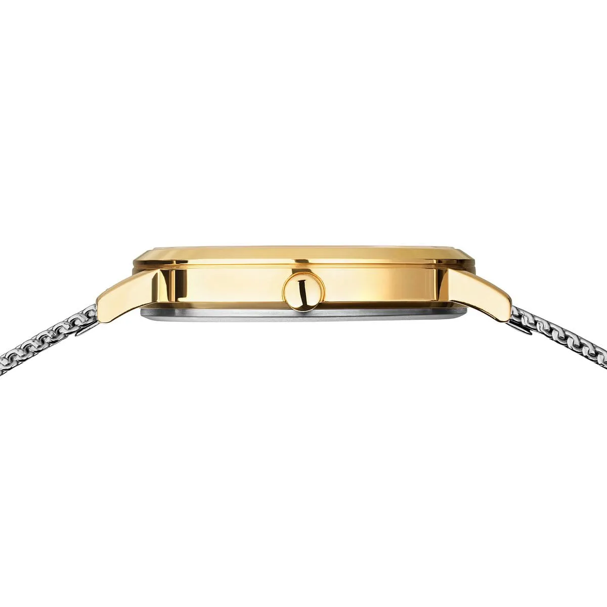 Bering Titanium Gold Case White Dial & Stainless Steel Bracelet Watch
