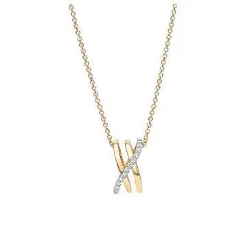 Birks 18K Two Tone Rosée du Matin Diamond Crossover Necklace