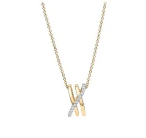 Birks 18K Two Tone Rosée du Matin Diamond Crossover Necklace
