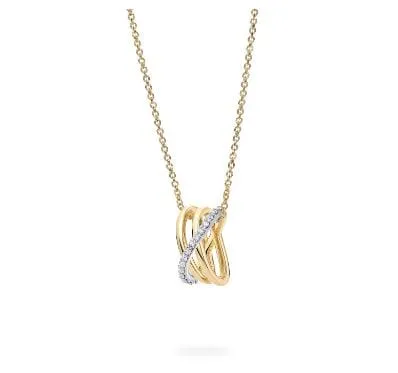 Birks 18K Two Tone Rosée du Matin Diamond Crossover Necklace