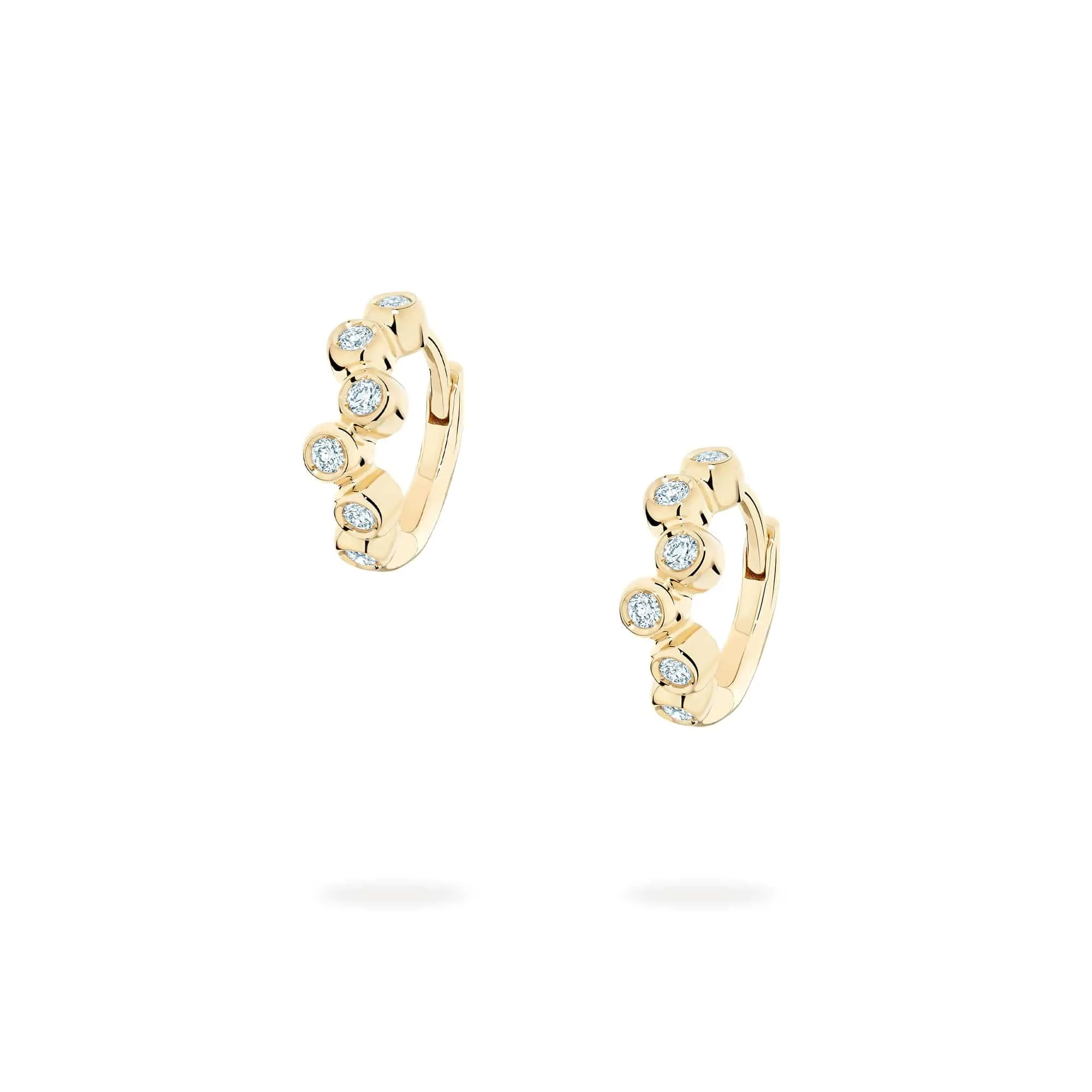 Birks 18K Yellow Gold Iconic Diamond Splash Huggie Earrings