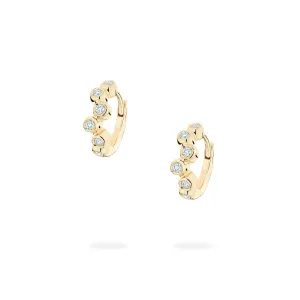Birks 18K Yellow Gold Iconic Diamond Splash Huggie Earrings