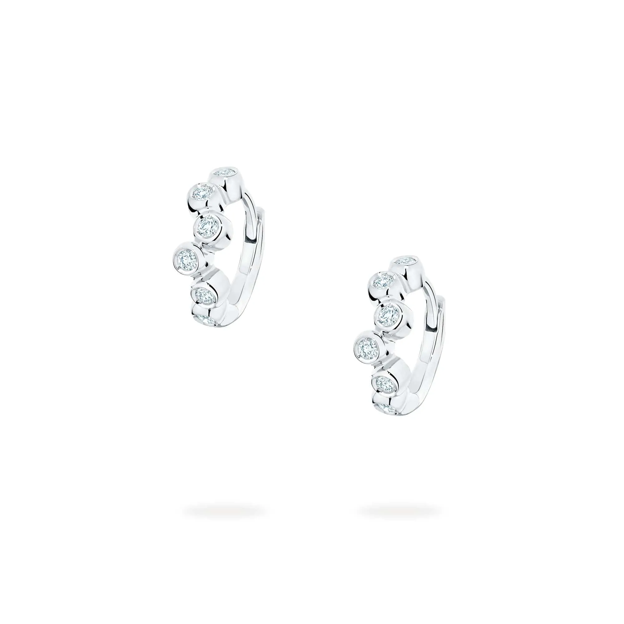 Birks Iconic White Gold and Diamond Splash Huggie Earrings