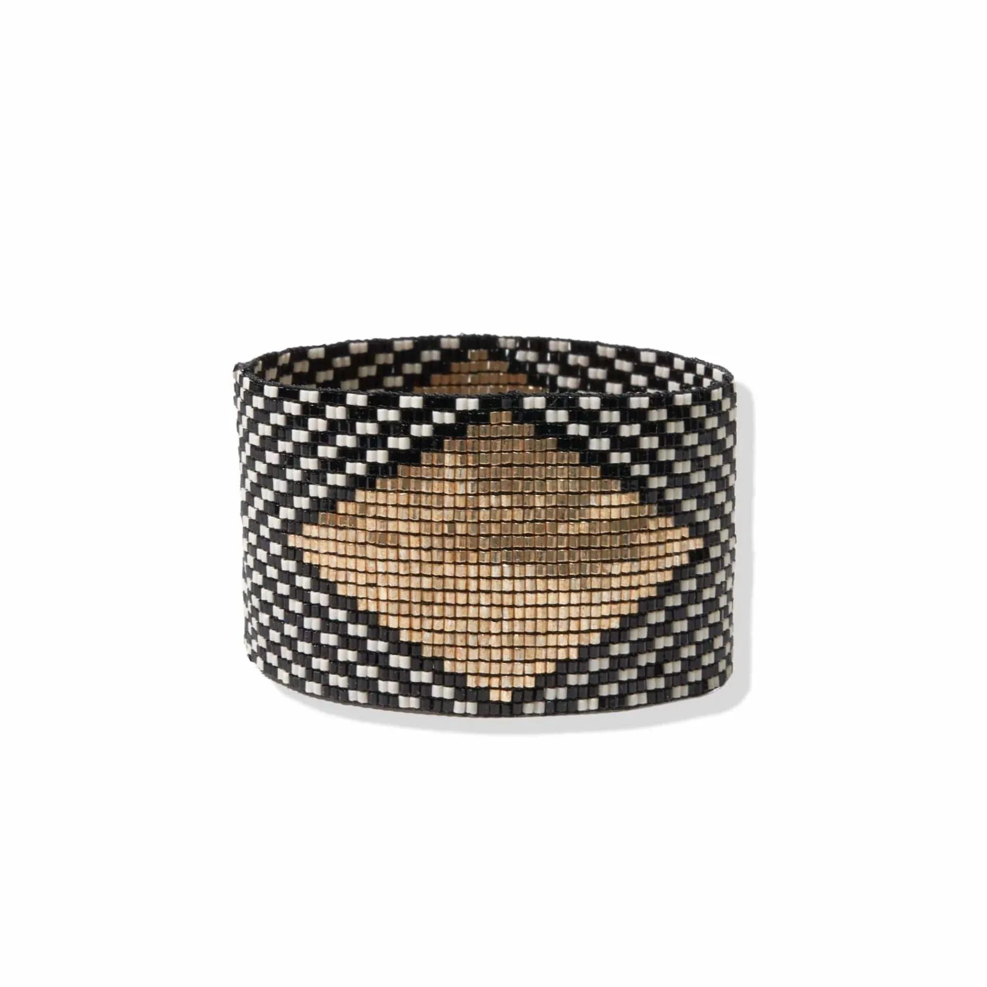 Black White Gold Diamond Luxe Stretch Bracelet