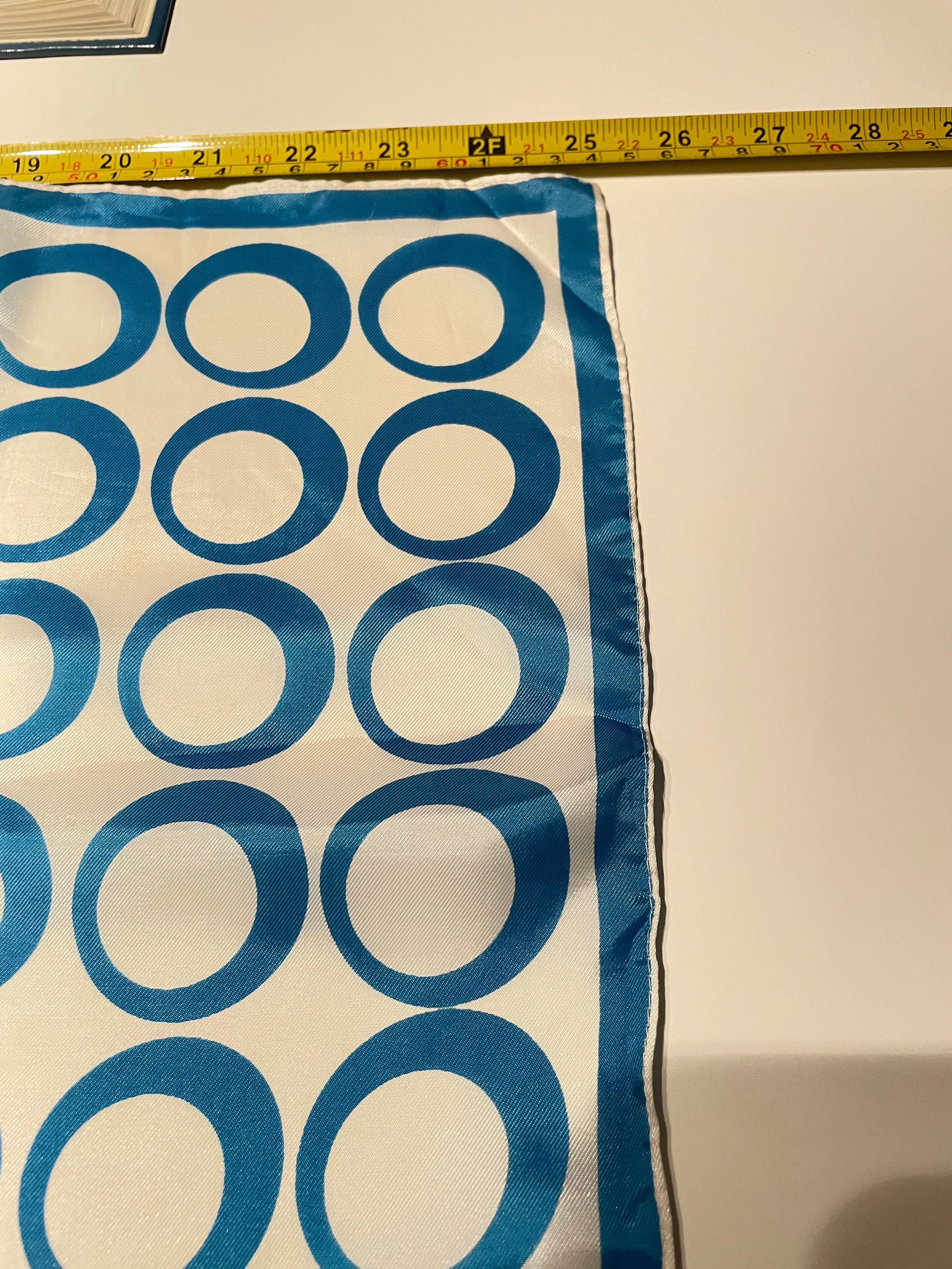 Blue and White Rings Square Scarf