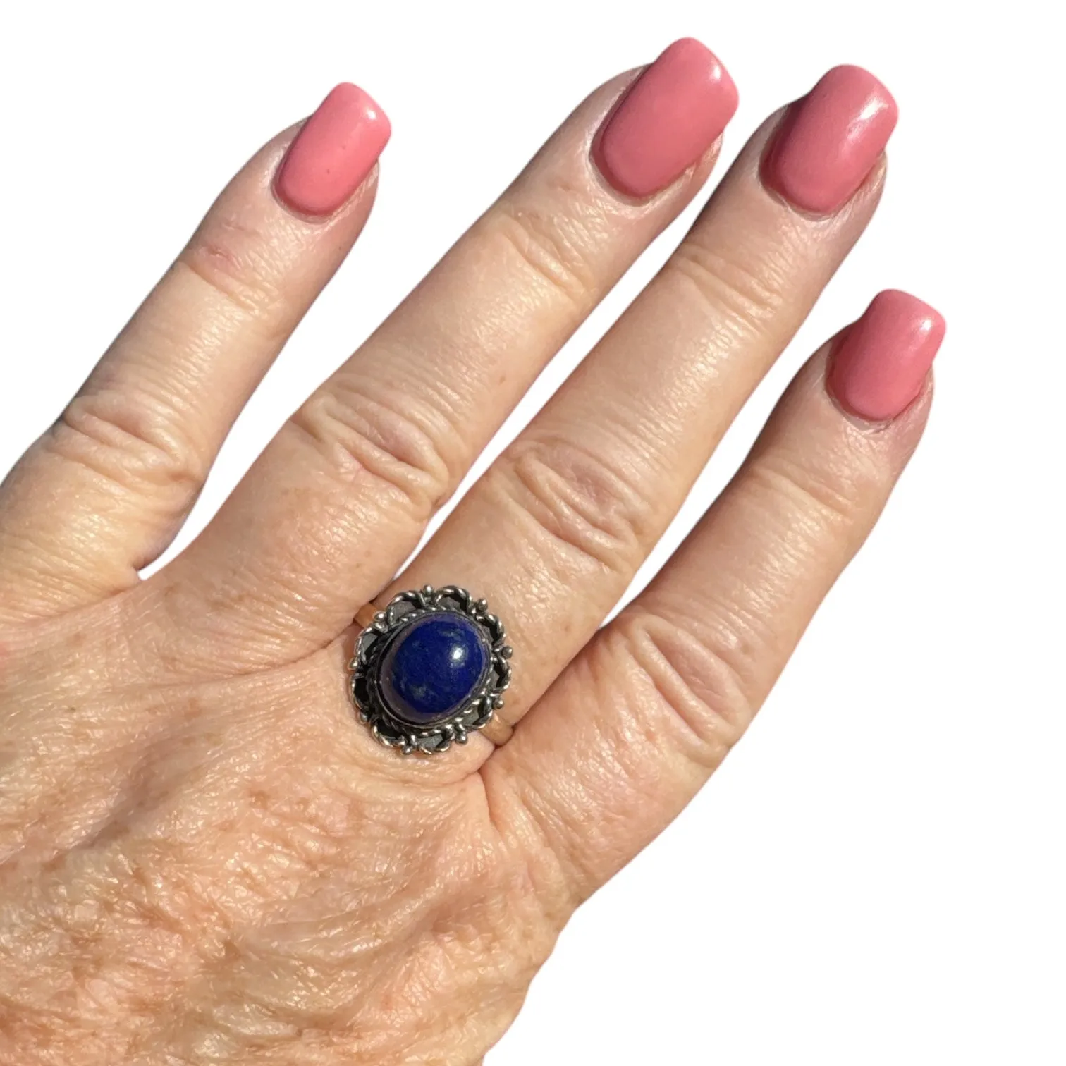 Blue Lapis Solid 925 Sterling Silver Ring 9.5