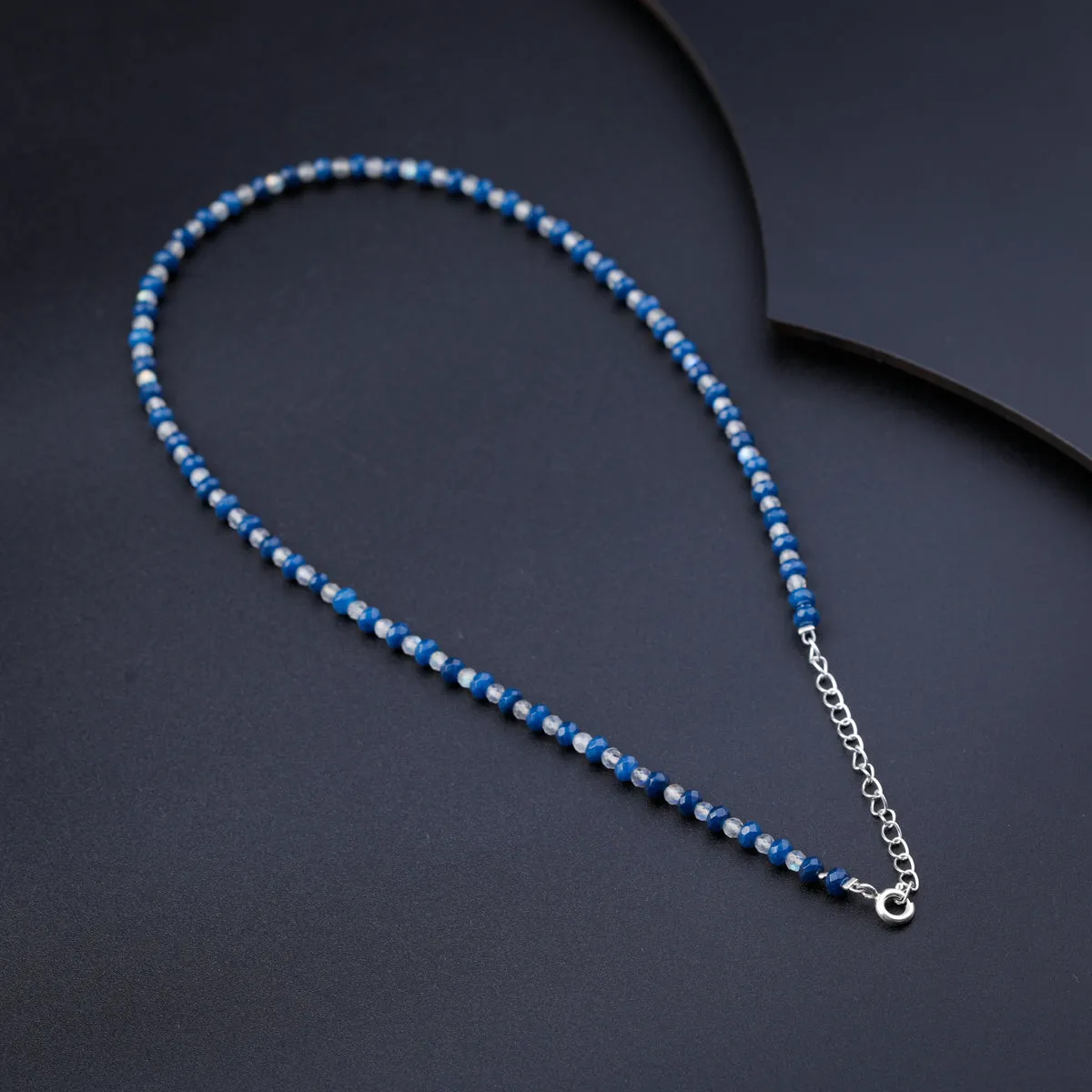 Blue Sapphires and Labradorite Silver Necklace