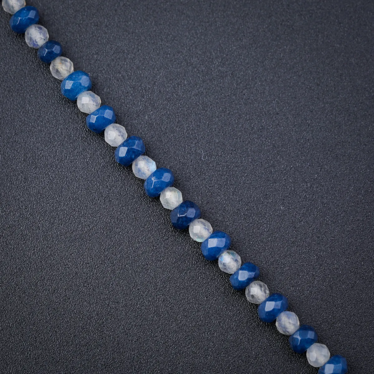 Blue Sapphires and Labradorite Silver Necklace