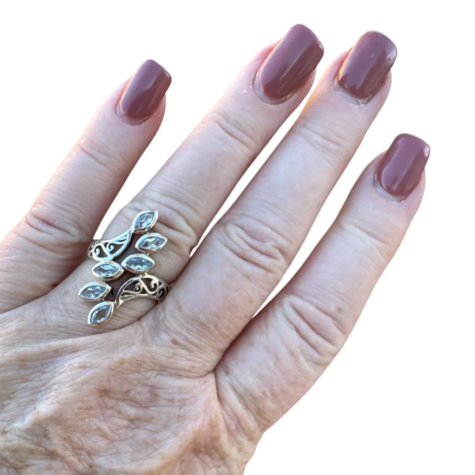 Blue Topaz Solid 925 Sterling Silver Ring 9