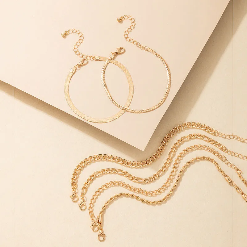 Bohemian Style Layered Metal Blade Chain Bracelets Gift For Men&Women
