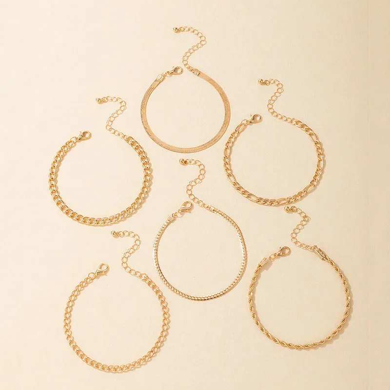 Bohemian Style Layered Metal Blade Chain Bracelets Gift For Men&Women