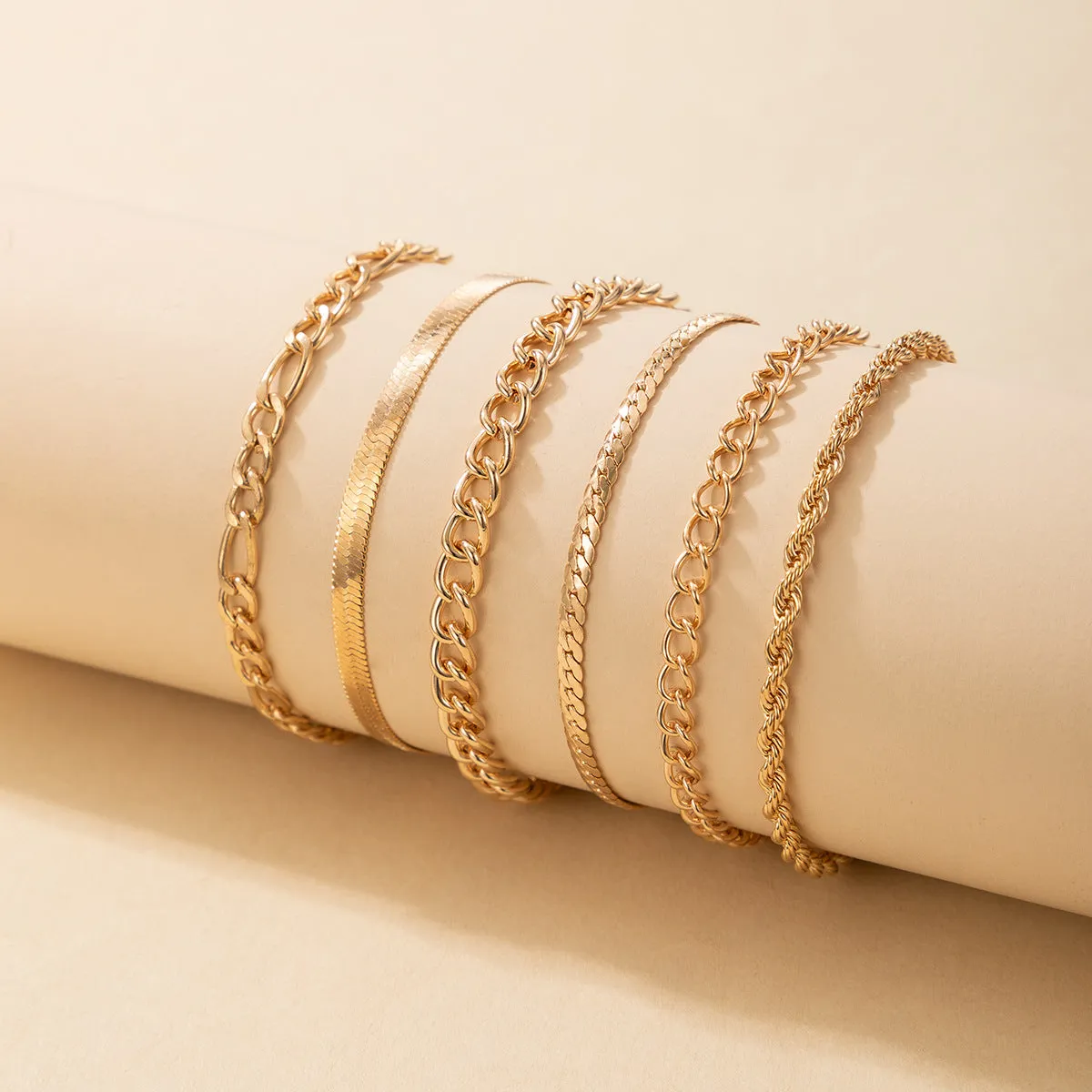 Bohemian Style Layered Metal Blade Chain Bracelets Gift For Men&Women