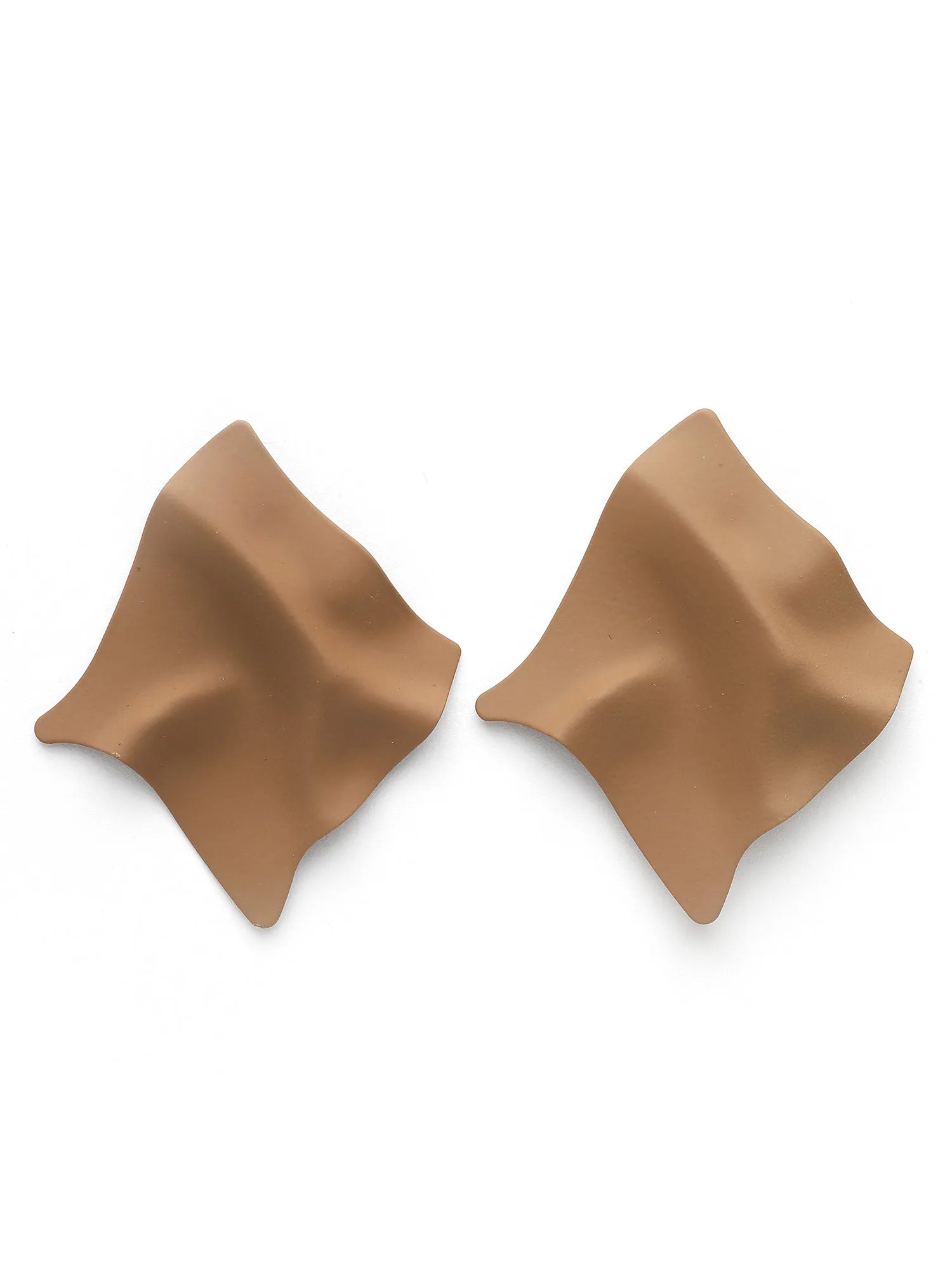 Bohey by KARATCART Matte Finish Brown Kite Design Stud Earrings