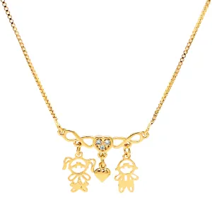 Boy and Girl Children Pendant Hearth Necklace for Mothers Day
