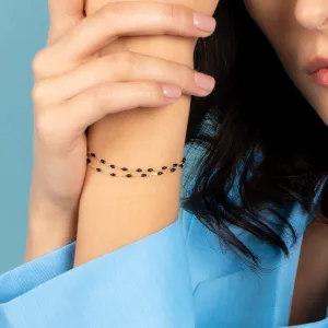 Bracelet "Double Amada Noir" - Or Jaune 375/1000