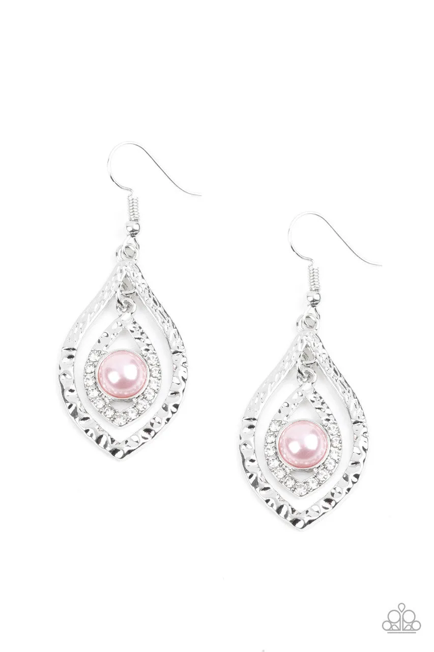 Breaking Glass Ceilings Pink Paparazzi Earrings