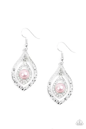 Breaking Glass Ceilings Pink Paparazzi Earrings