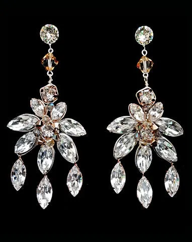 Bridal earrings - statement chandeliers - Tiivel by Kezani