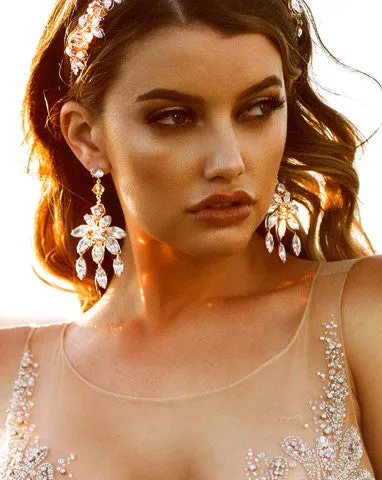 Bridal earrings - statement chandeliers - Tiivel by Kezani
