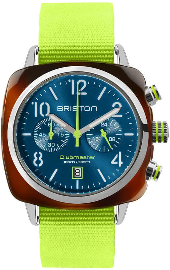 Briston Clubmaster Classic Chrono Summer Vibes Peacock Blue Watch