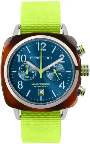 Briston Clubmaster Classic Chrono Summer Vibes Peacock Blue Watch