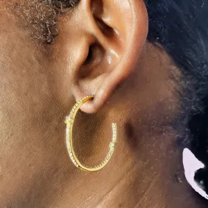 C-Shaped Studded Hoops