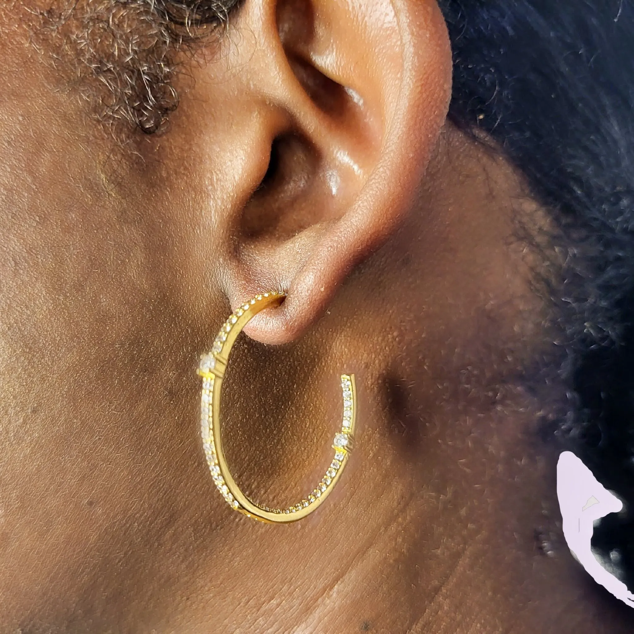 C-Shaped Studded Hoops