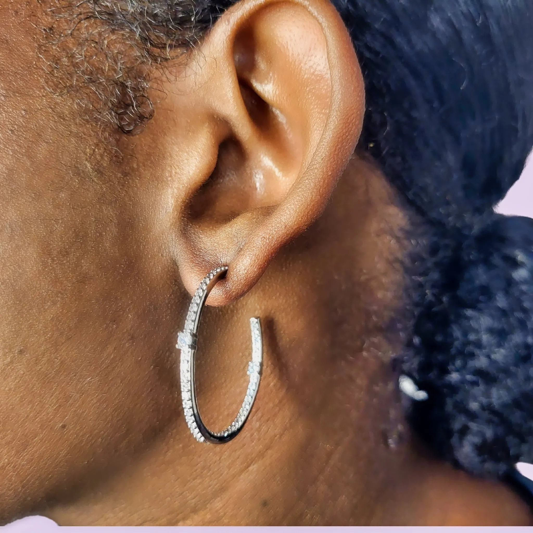 C-Shaped Studded Hoops