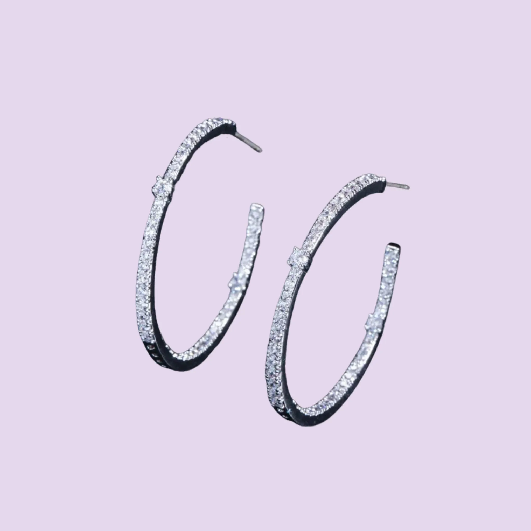 C-Shaped Studded Hoops