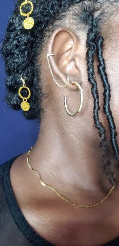 C-Shaped Studded Hoops