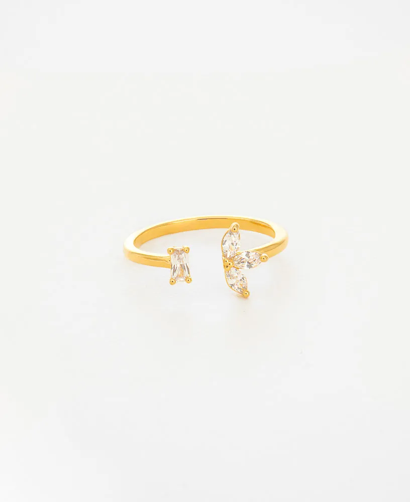 Camille CZ 14k Gold Open Ring