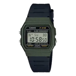 Casio Black Resin Strap Black Dial Quartz Watch for Gents - F-91WM-3ADF