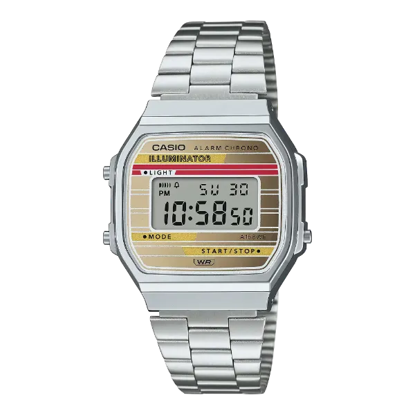 Casio Silver Stainless Steel Multi-Color Dial Quartz Watch for Unisex - A-168WEHA-9A DF