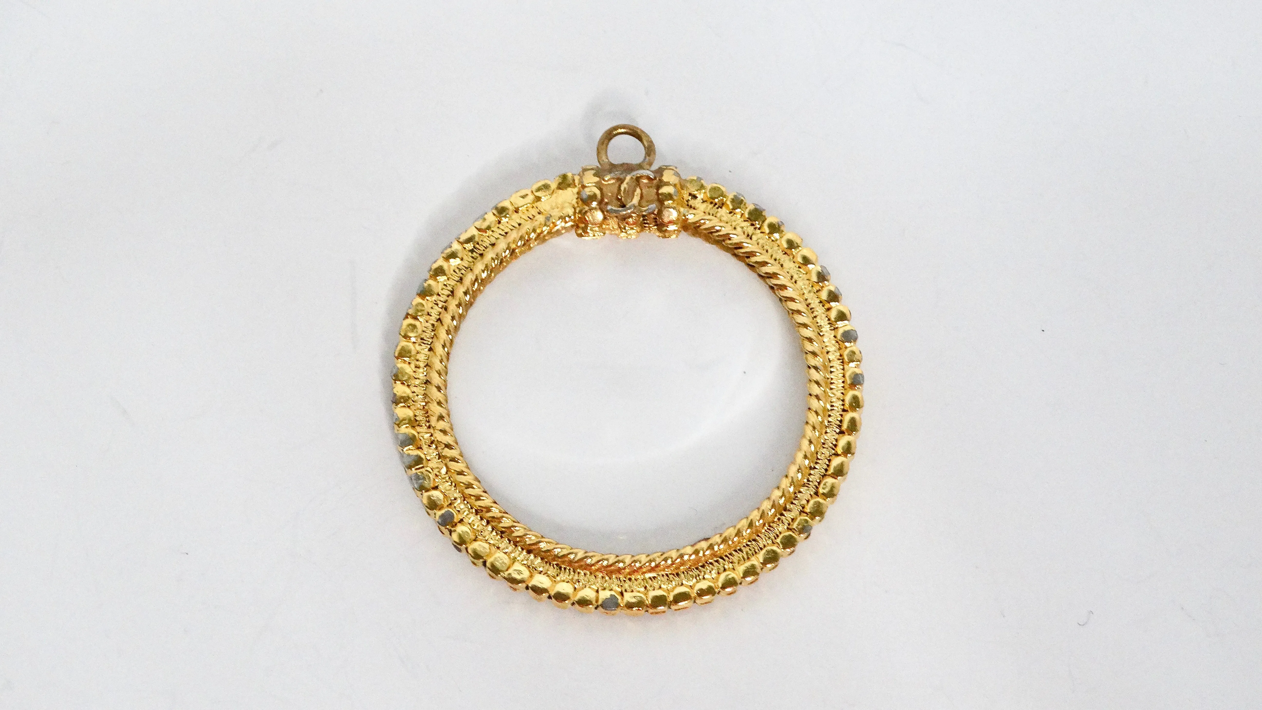 Chanel Magnifying Glass Gold Plated Pendant