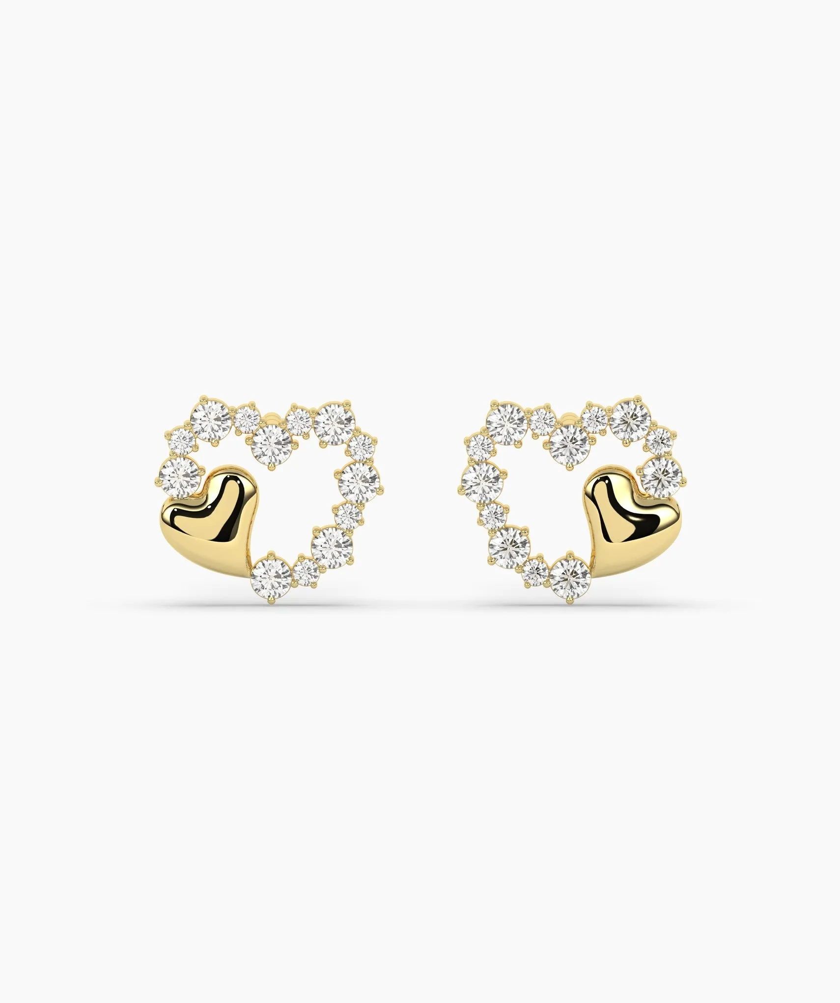 Charming Embellished Heart Studs