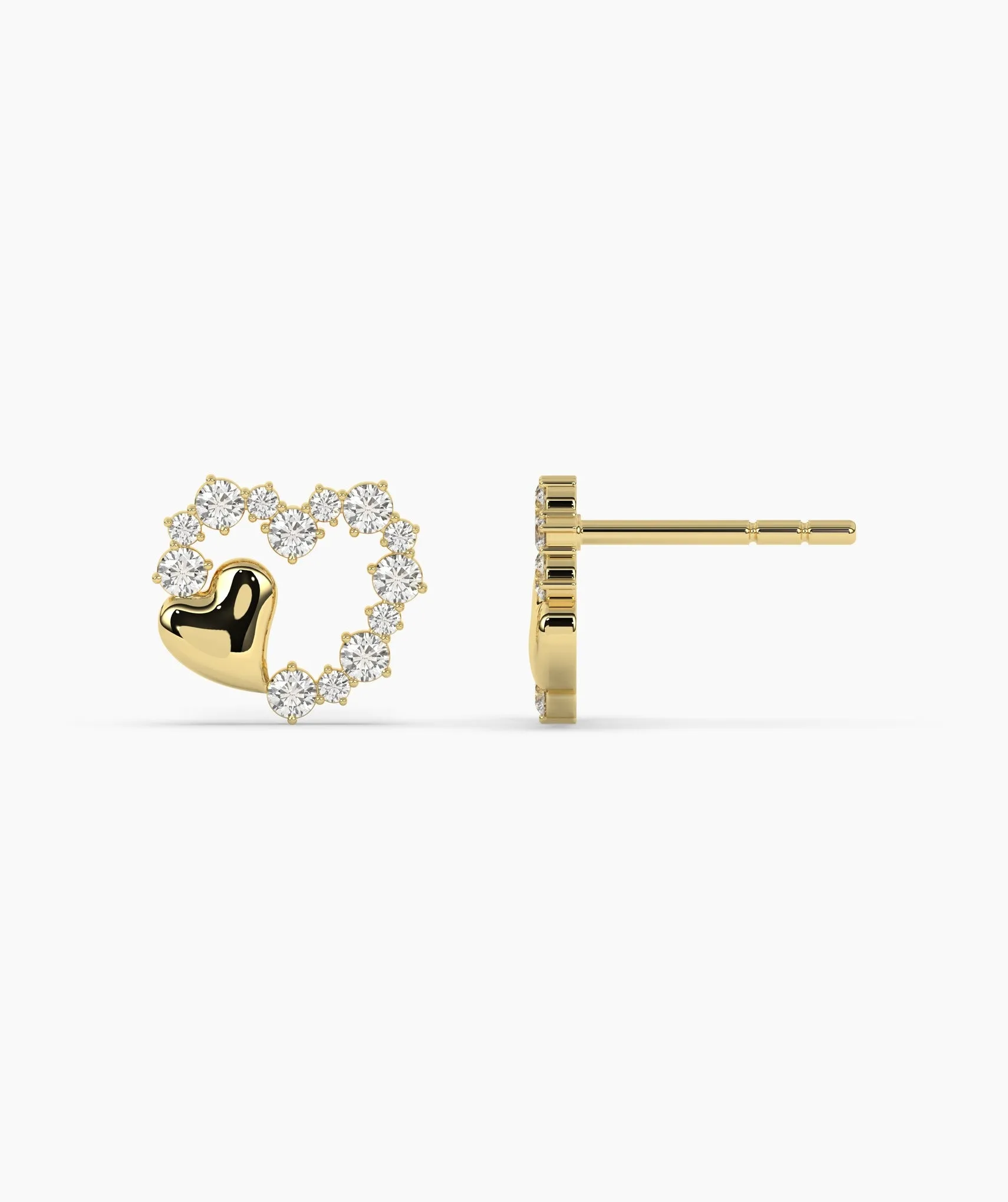 Charming Embellished Heart Studs