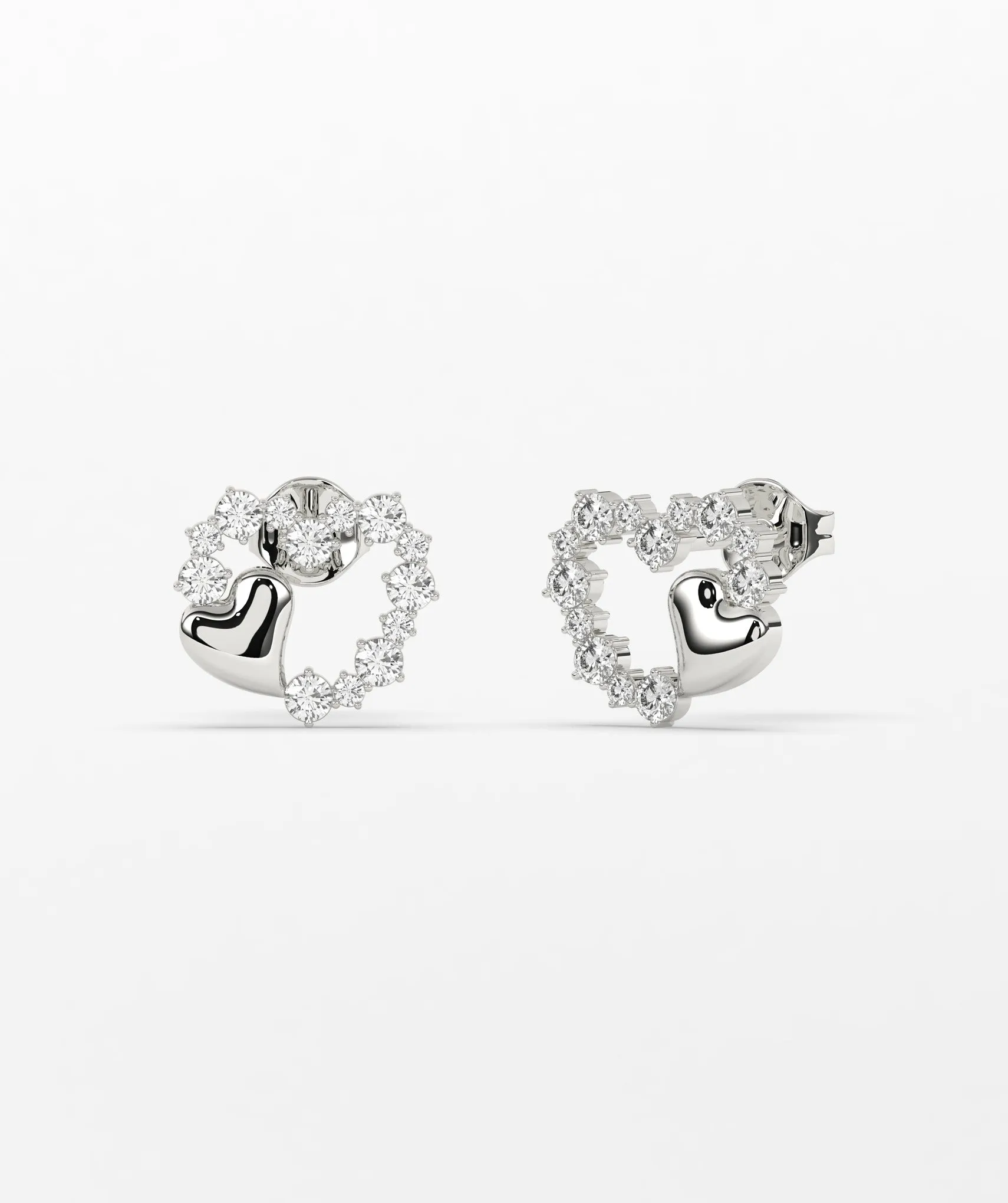 Charming Embellished Heart Studs