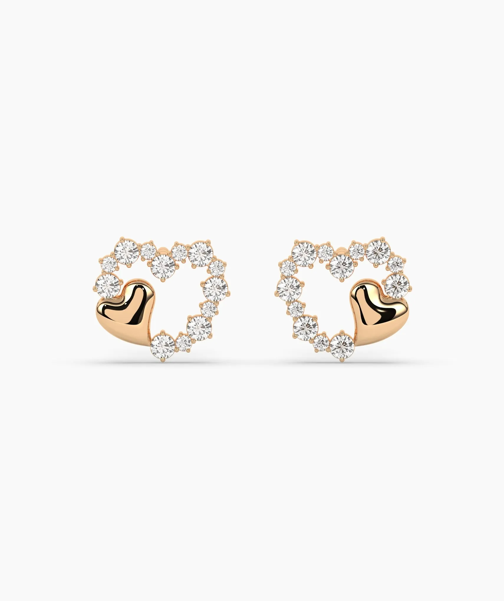 Charming Embellished Heart Studs
