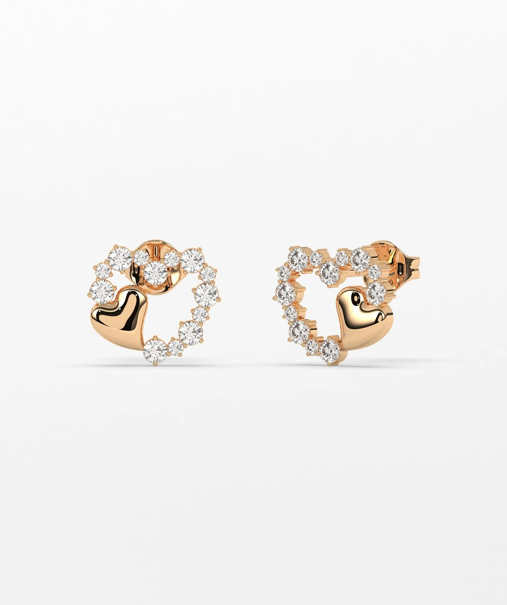 Charming Embellished Heart Studs