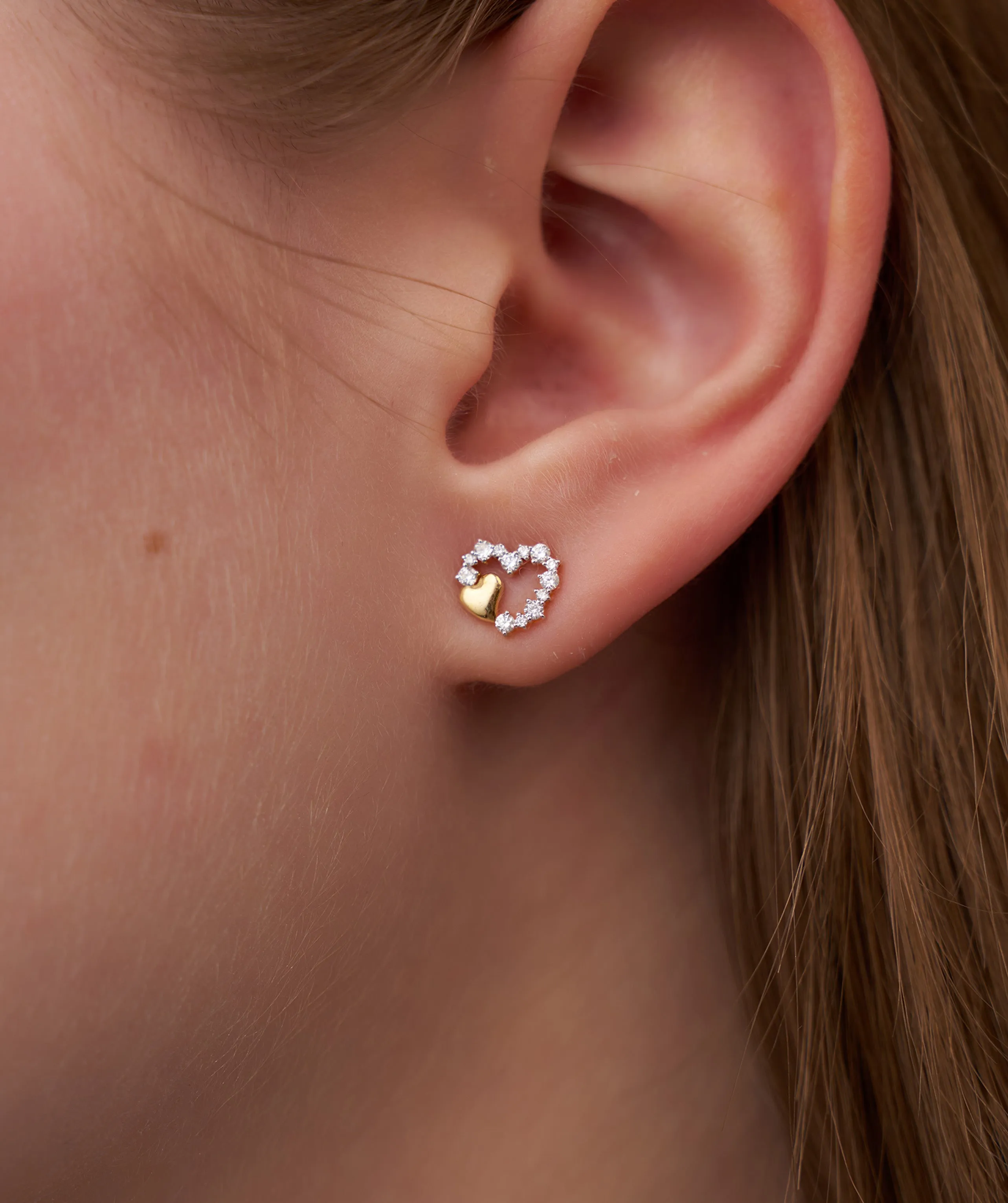 Charming Embellished Heart Studs