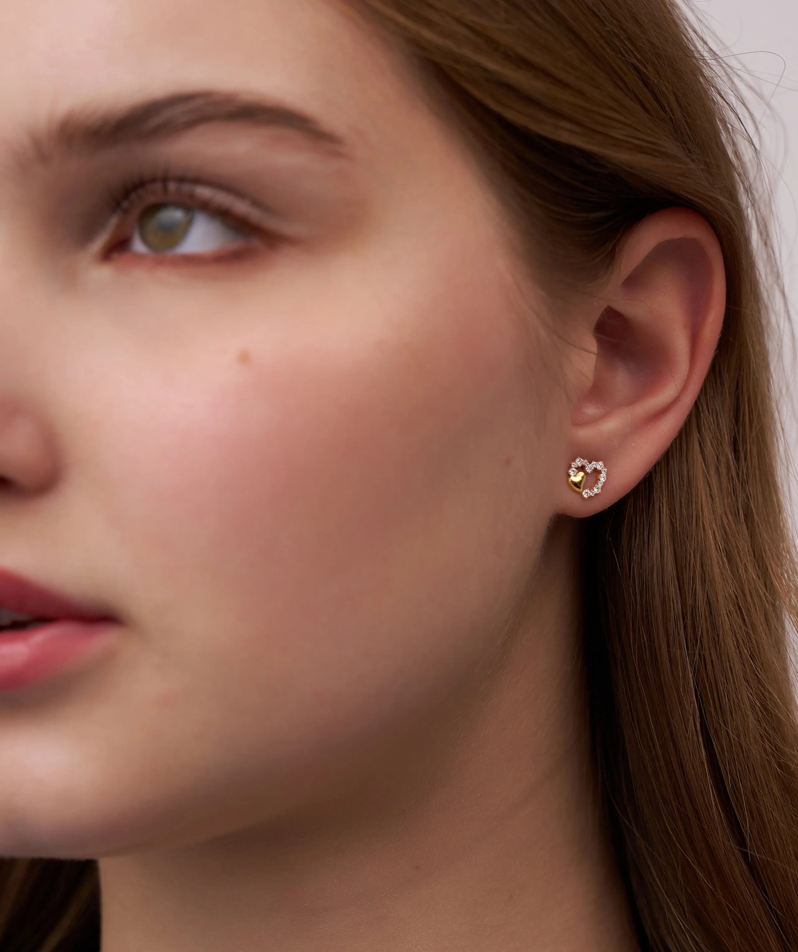 Charming Embellished Heart Studs