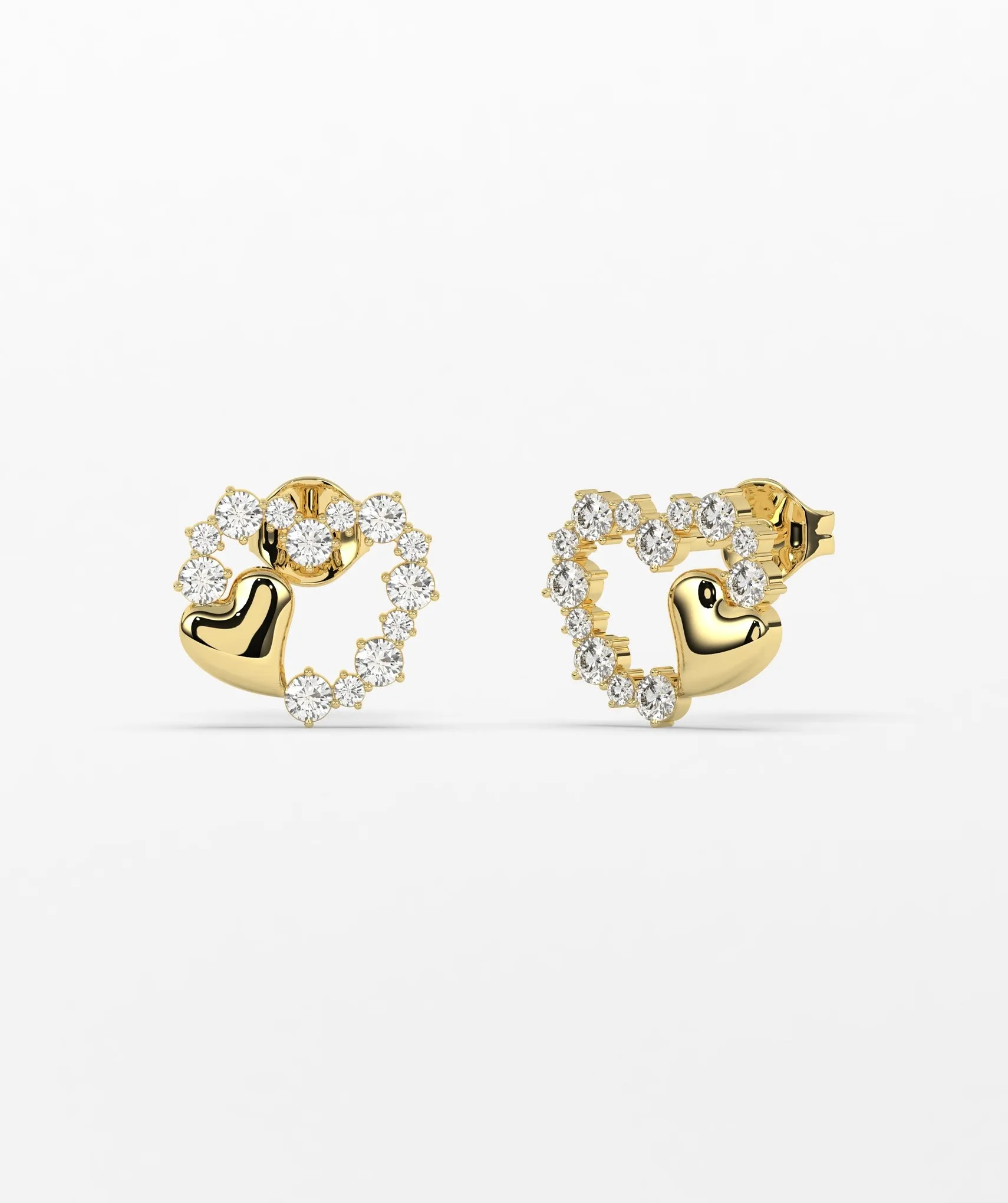 Charming Embellished Heart Studs