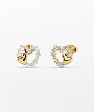 Charming Embellished Heart Studs