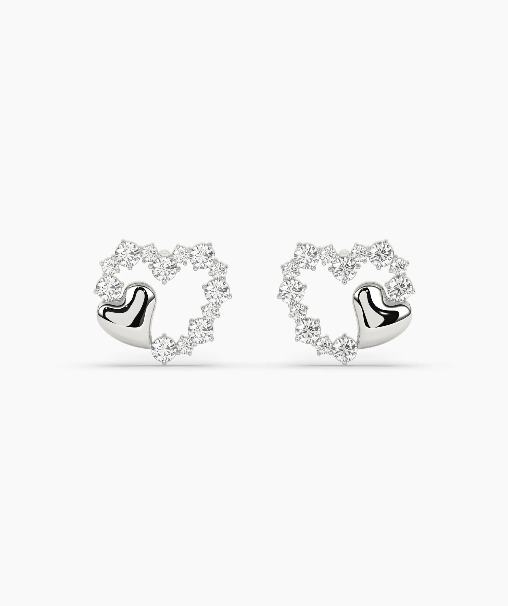Charming Embellished Heart Studs