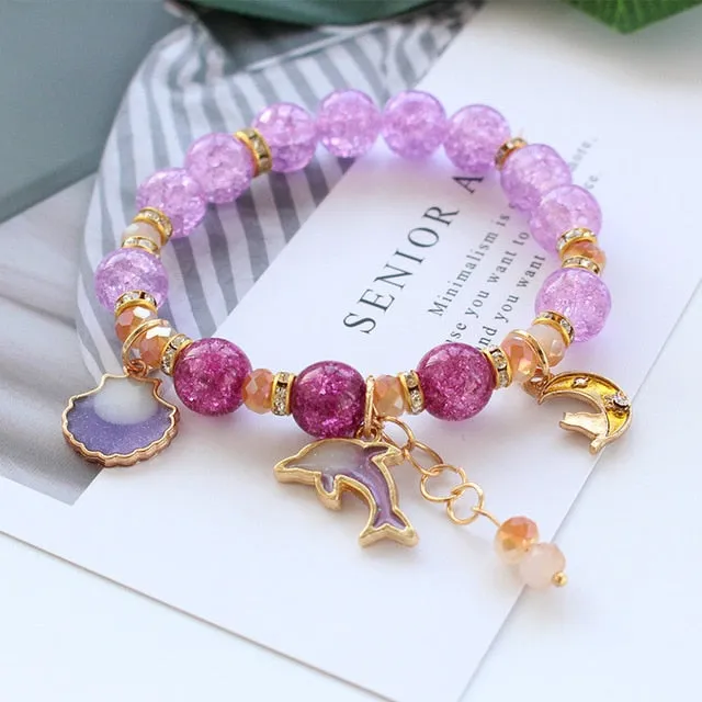 CHENFAN Japanese and Korean style best friend beaded bracelets for women 2020 jewellery Women's bracelet Flower moon Pendant