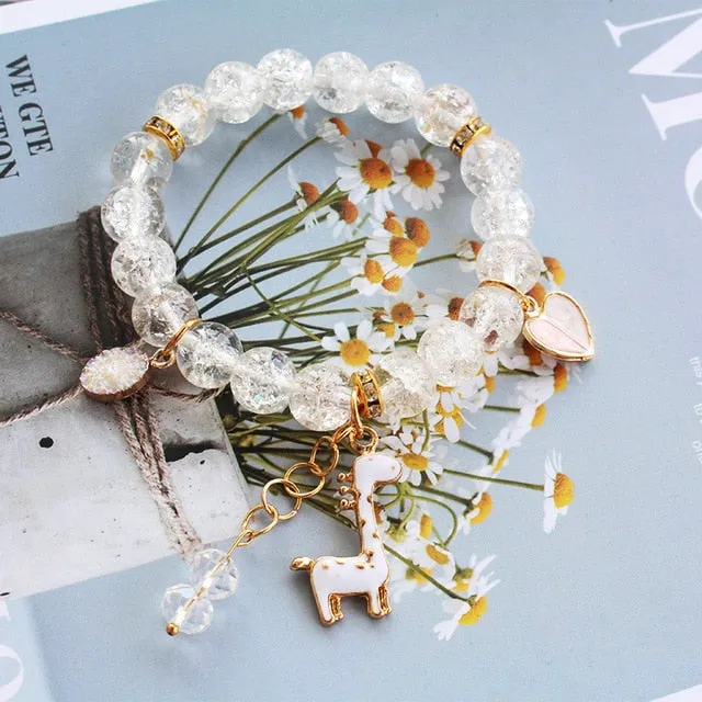 CHENFAN Japanese and Korean style best friend beaded bracelets for women 2020 jewellery Women's bracelet Flower moon Pendant