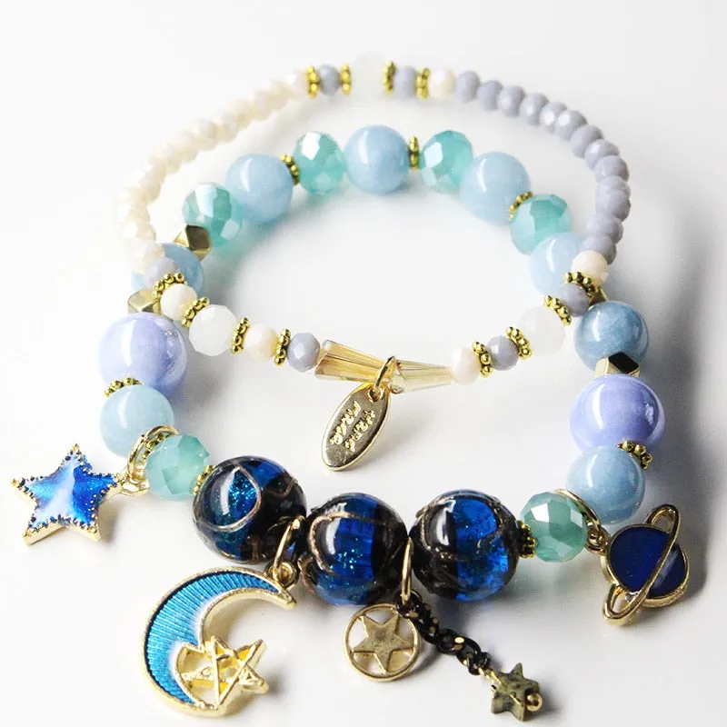 CHENFAN Japanese and Korean style best friend beaded bracelets for women 2020 jewellery Women's bracelet Flower moon Pendant