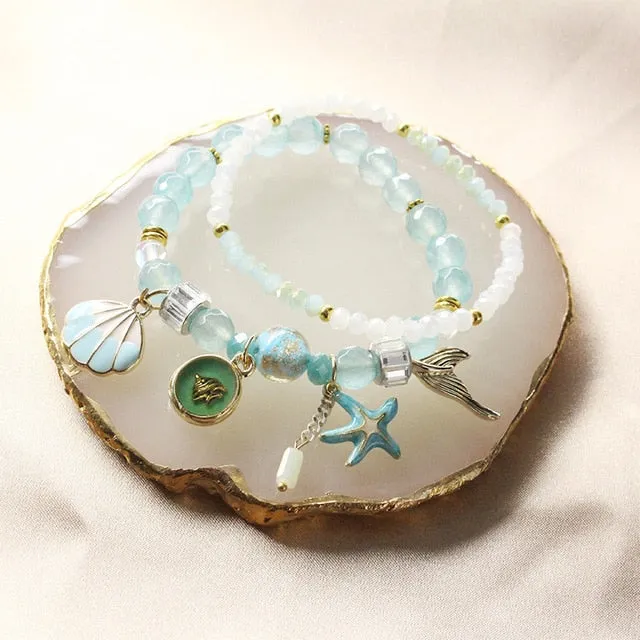 CHENFAN Japanese and Korean style best friend beaded bracelets for women 2020 jewellery Women's bracelet Flower moon Pendant