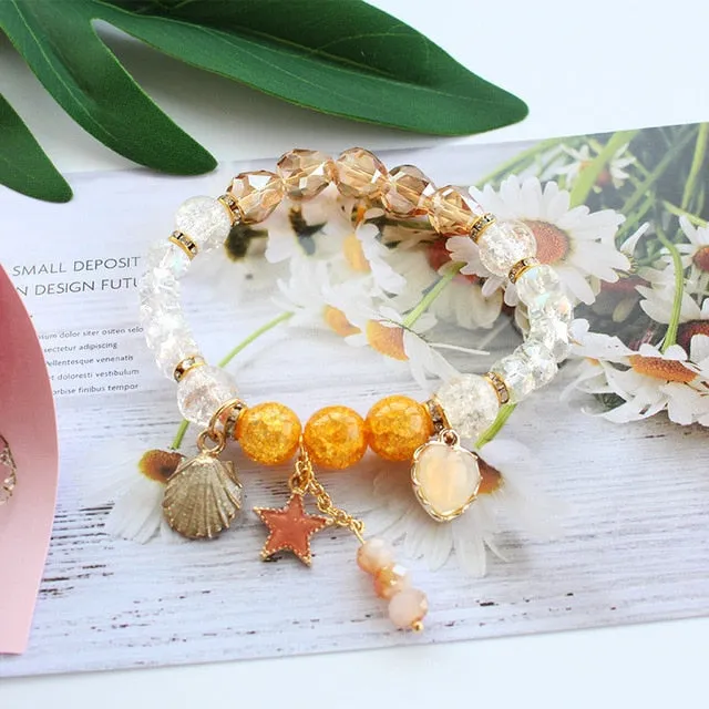CHENFAN Japanese and Korean style best friend beaded bracelets for women 2020 jewellery Women's bracelet Flower moon Pendant